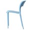 Fabulaxe Modern Plastic Outdoor Dining Chair with Open Curved Back, Blue QI004227.BL - alternate 2